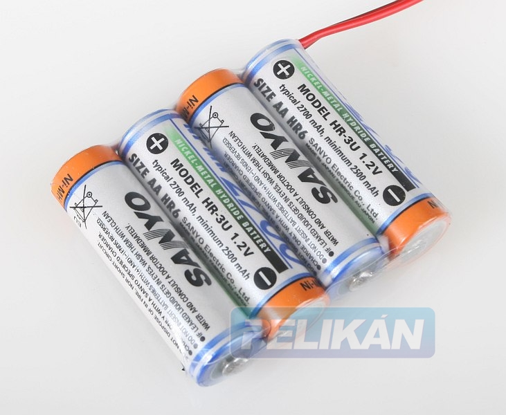 Prijímačová bat.4.8V 2700AA Sanyo RX 4čl. (plochý)